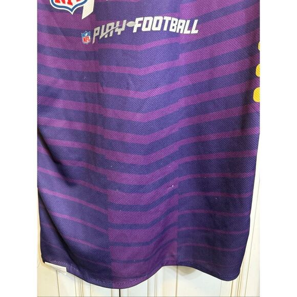 NFL Youth Vikings Football Short Sleeve Reversible Jersey Purple Yellow Small - Picture 9 of 10
